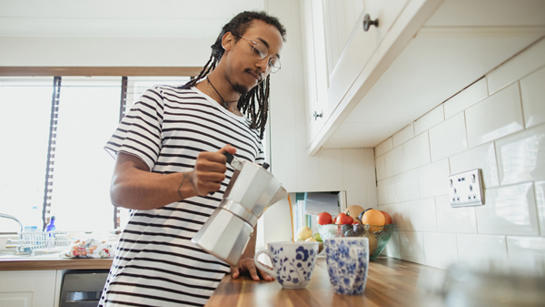 Man making tea.