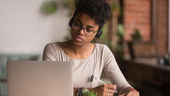 Woman Working At Laptop