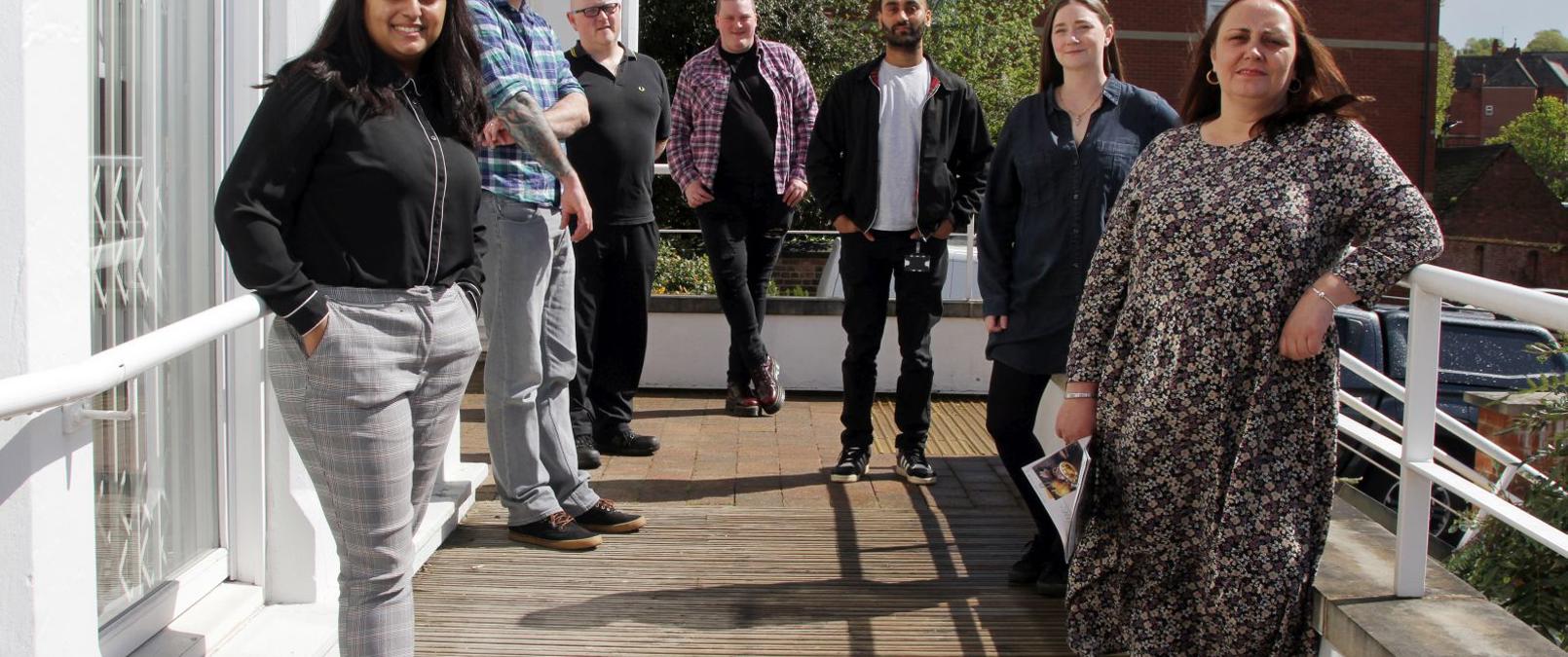 Colleagues Outside Pelham House