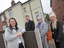 Retrofit team outside a customer's home in Ollerton